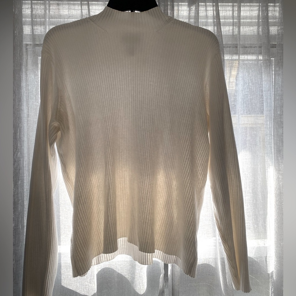 Worthington Essentials Cropped White Turtleneck XL